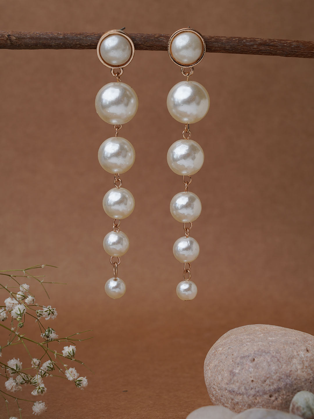 Long Pearl Drop Earring