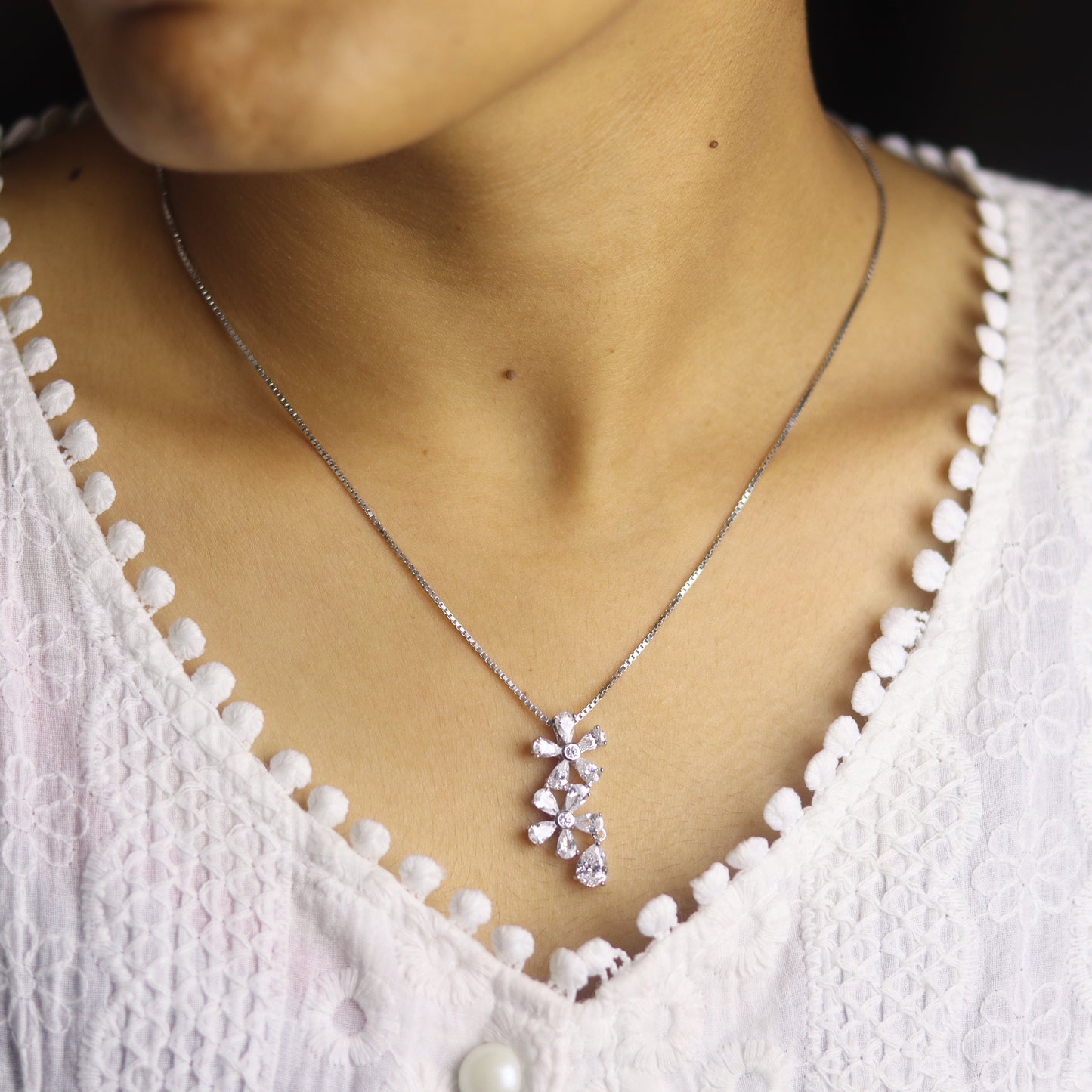 Seraphine Silver Pendant Set for Women