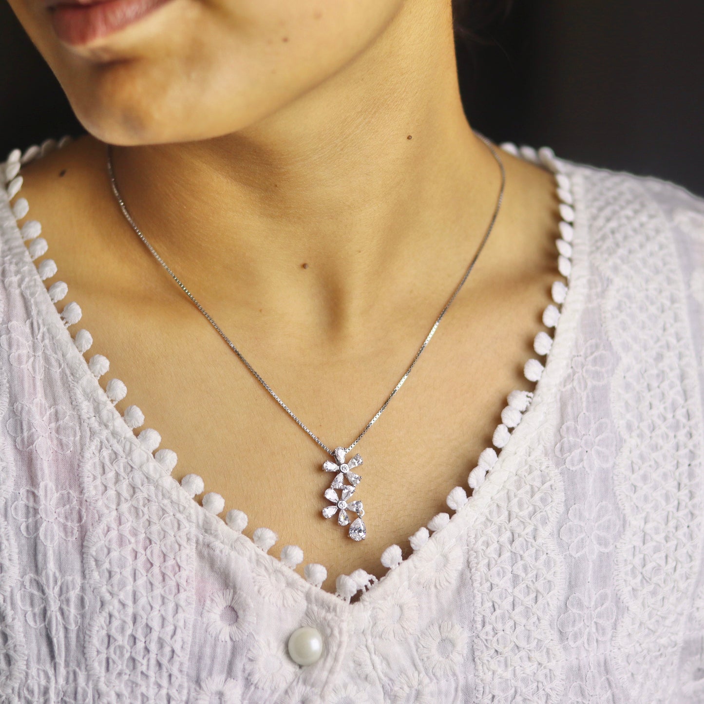 Seraphine Silver Pendant Set for Women