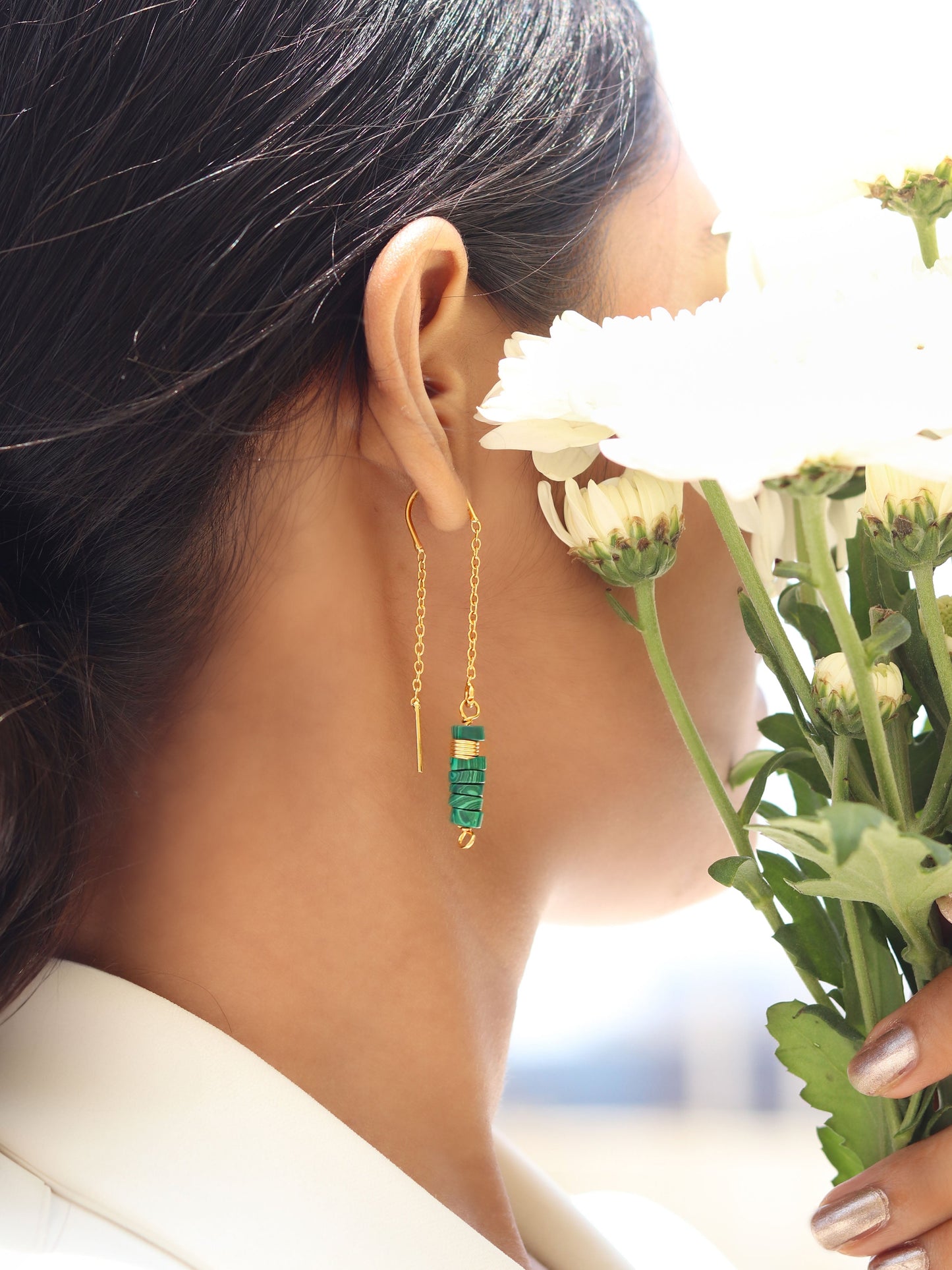 Turquoise Dangling Earring - Gemstone 18k Gold Plated