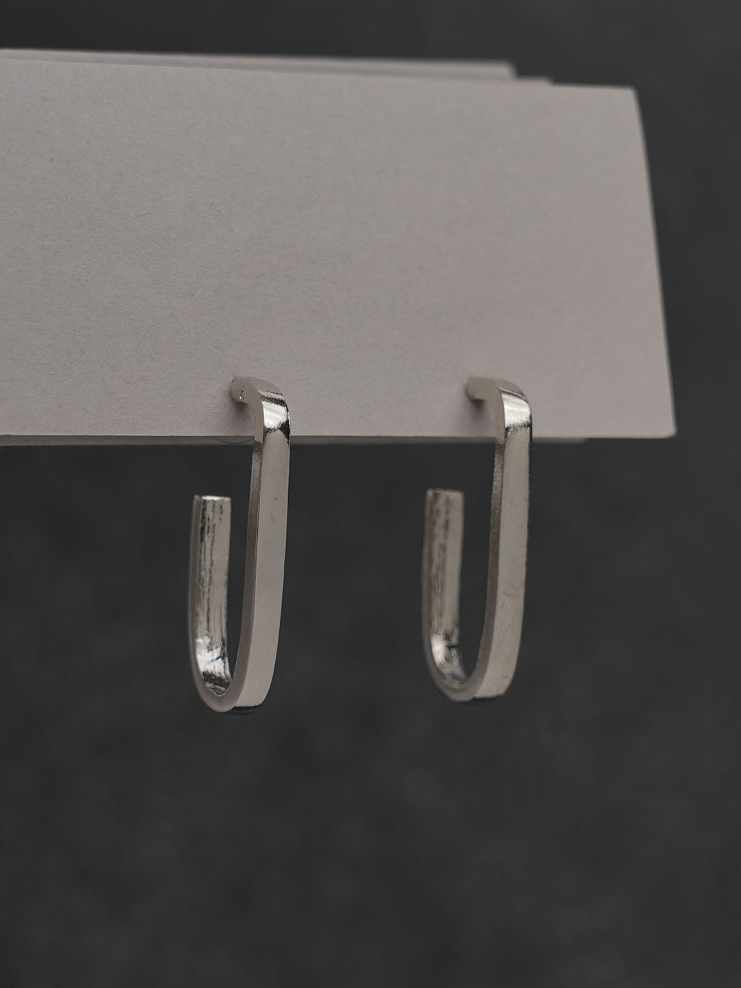 U Hoop Silver Earrings