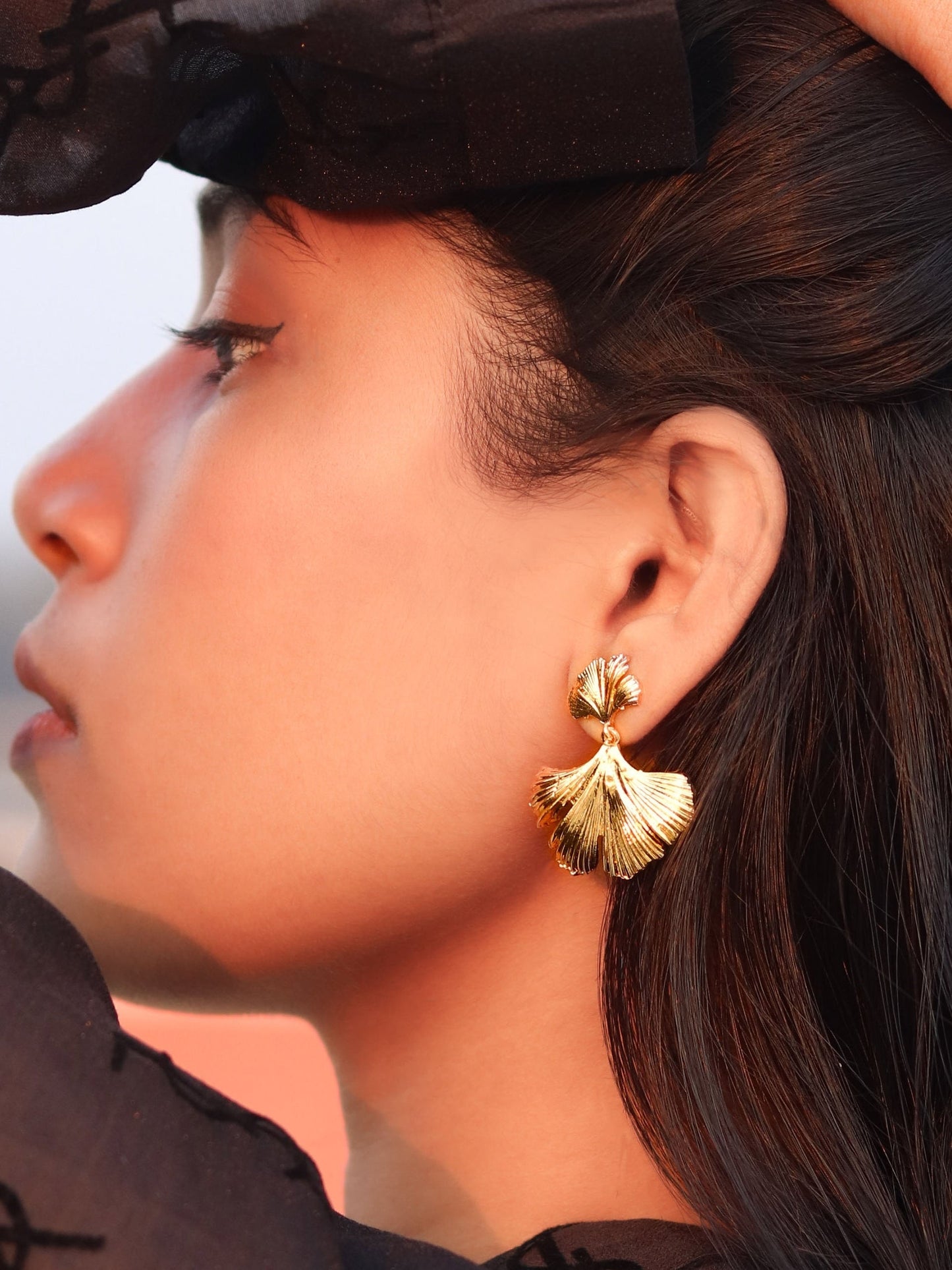 Double Leaf Statement Earring