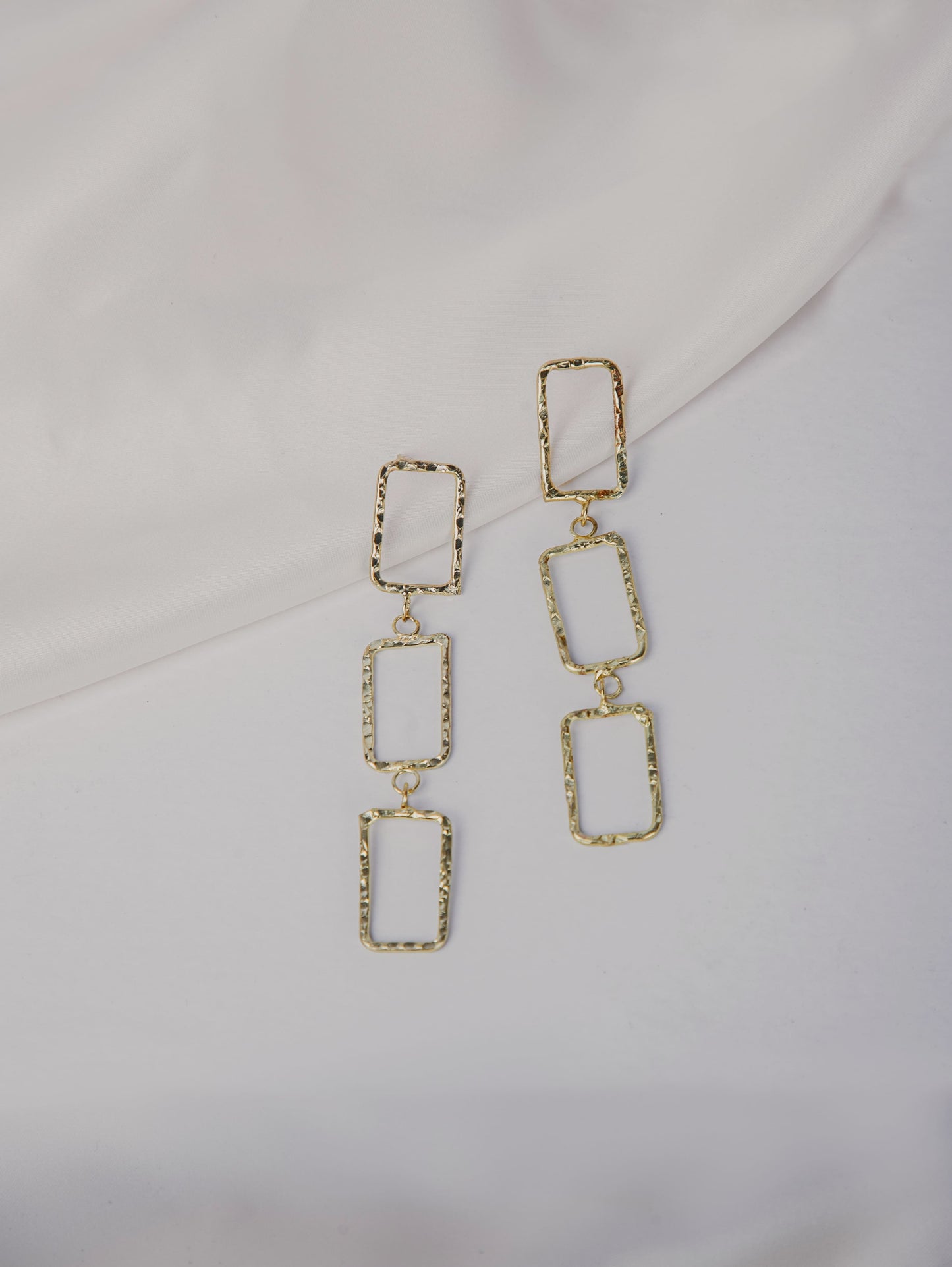 Boxes Brass Earring