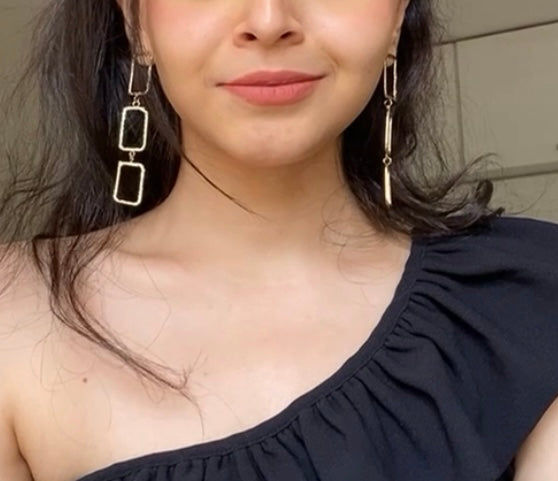 Boxes Brass Earring