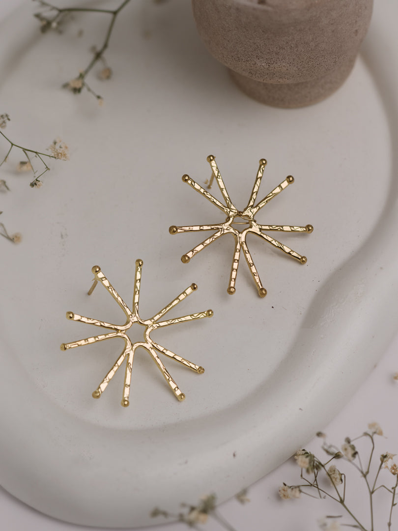 Frisbee Brass Statement Earring