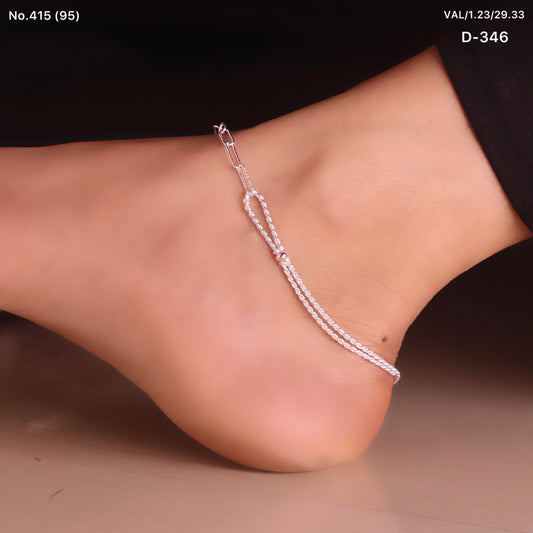 Layered Beauty Silver Payal for Women