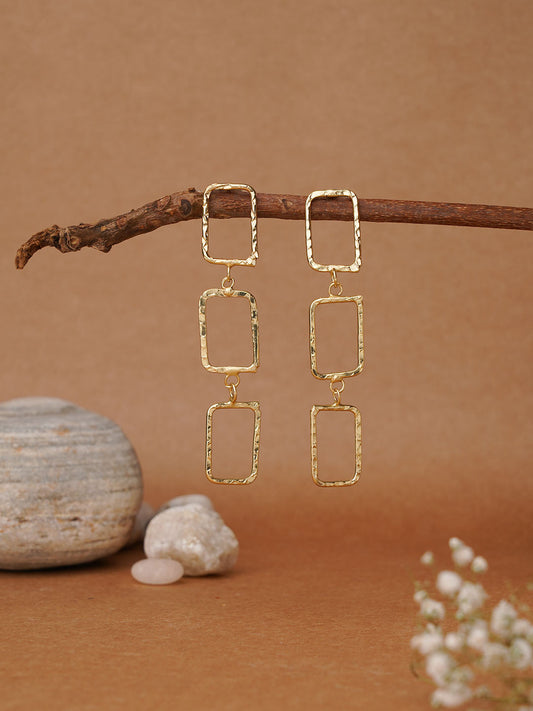 Boxes Brass Earring