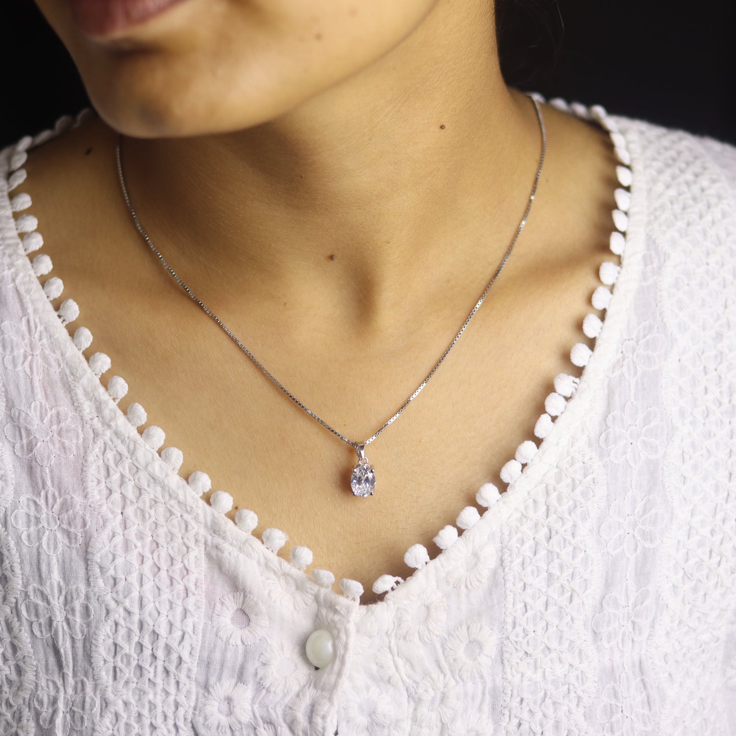 Solitaire Shine Pendant Set