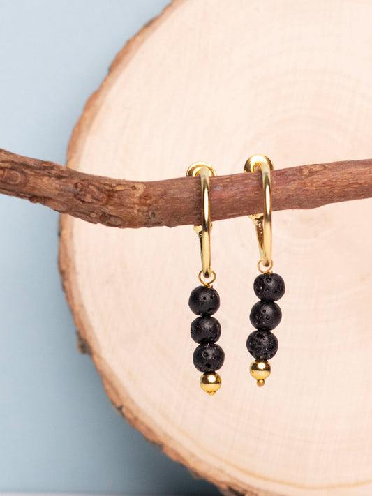 Black Lava Gemstone Earring