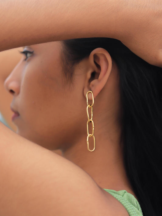 Linked Chain Brass Earring