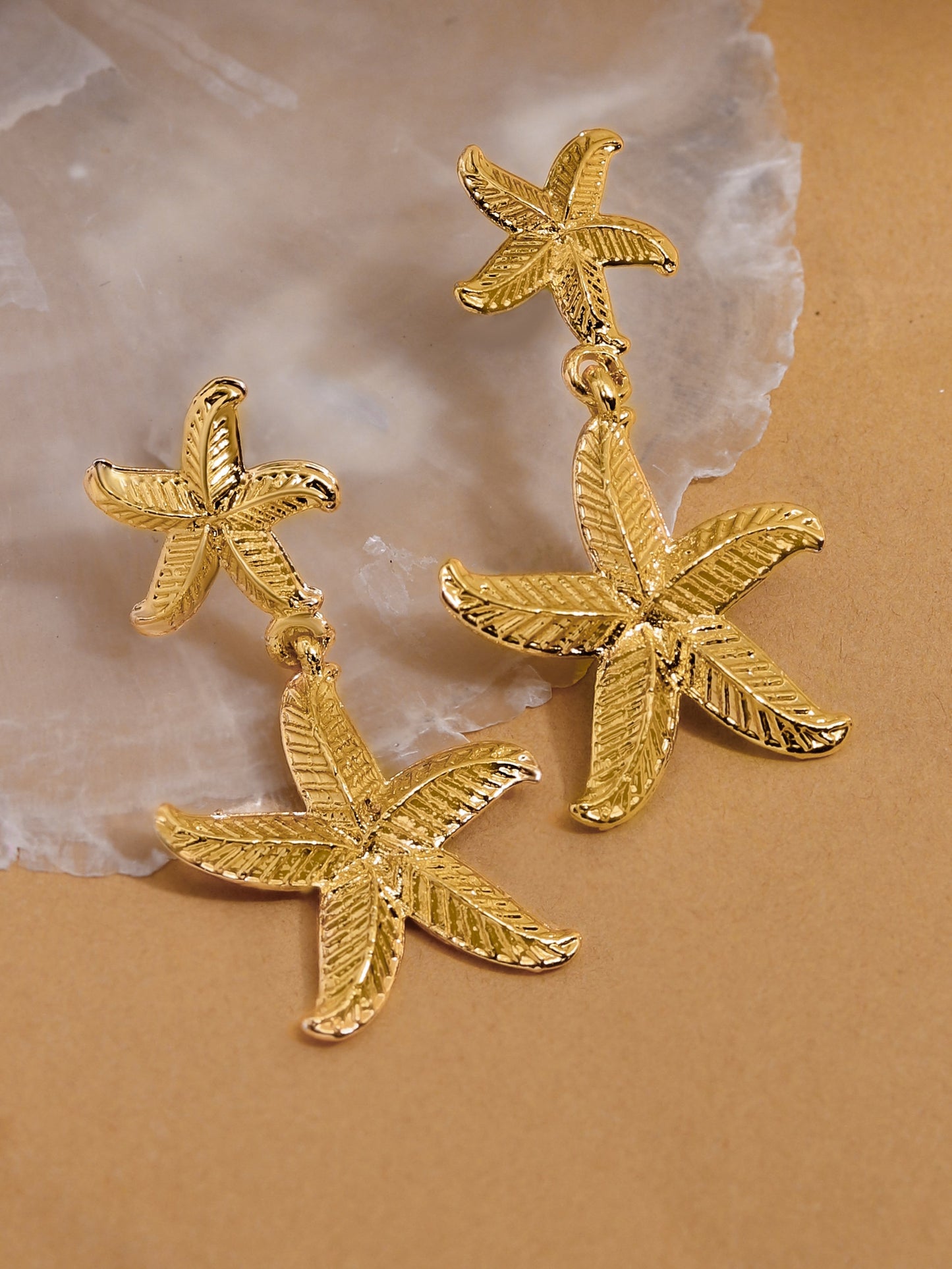 Double Starfish Statement Earring