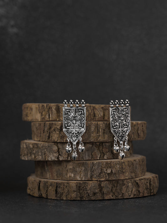 Antique Trio Ghungroo oxidised Jhumka