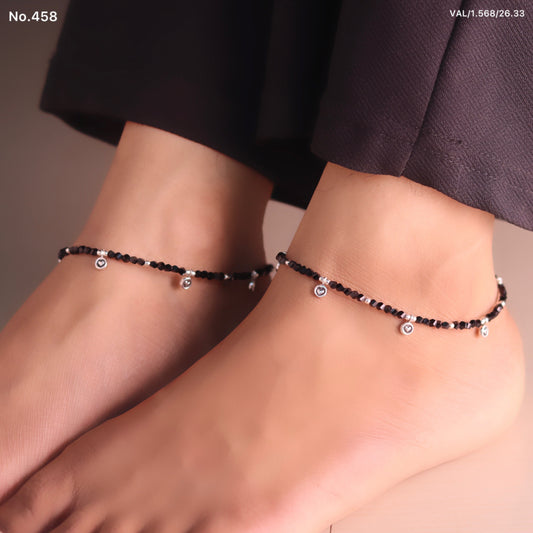 Dangling Heart Silver Anklet for Women