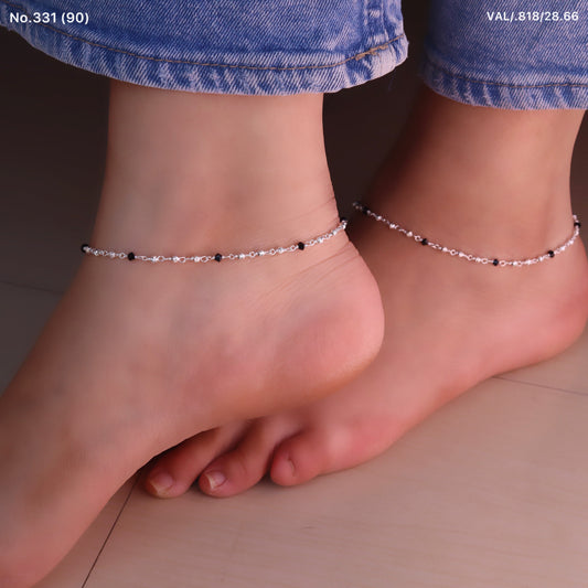 Twilight Beads Silver Payal for Women