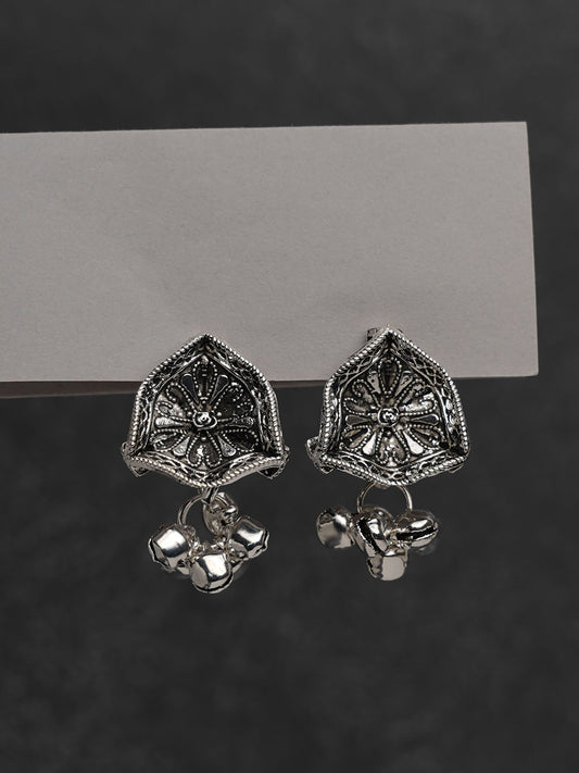 Triangle Antique Ghungroo oxidised Jhumka