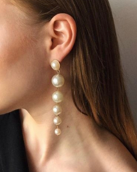 Long Pearl Drop Earring